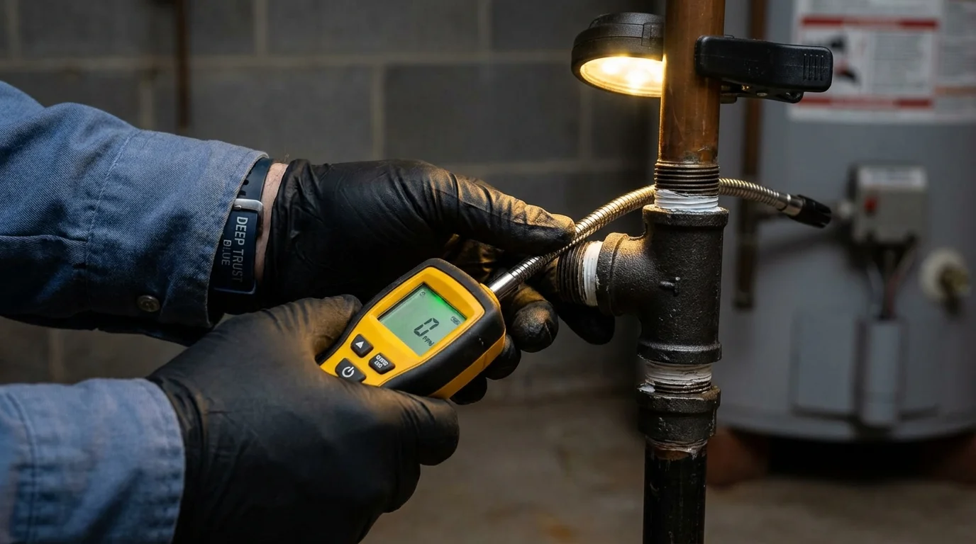 Gas leak detection with electronic sniffer by Johns Plumbing LLC in Corpus Christi
